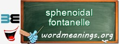 WordMeaning blackboard for sphenoidal fontanelle